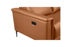 Sofa 2-seter Lund Kognac, Lær/PU, Elektrisk recliner