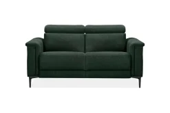 Sofa 2-seter Lund Mørk grønn, Belfast-stoff, Manuell hvilestol