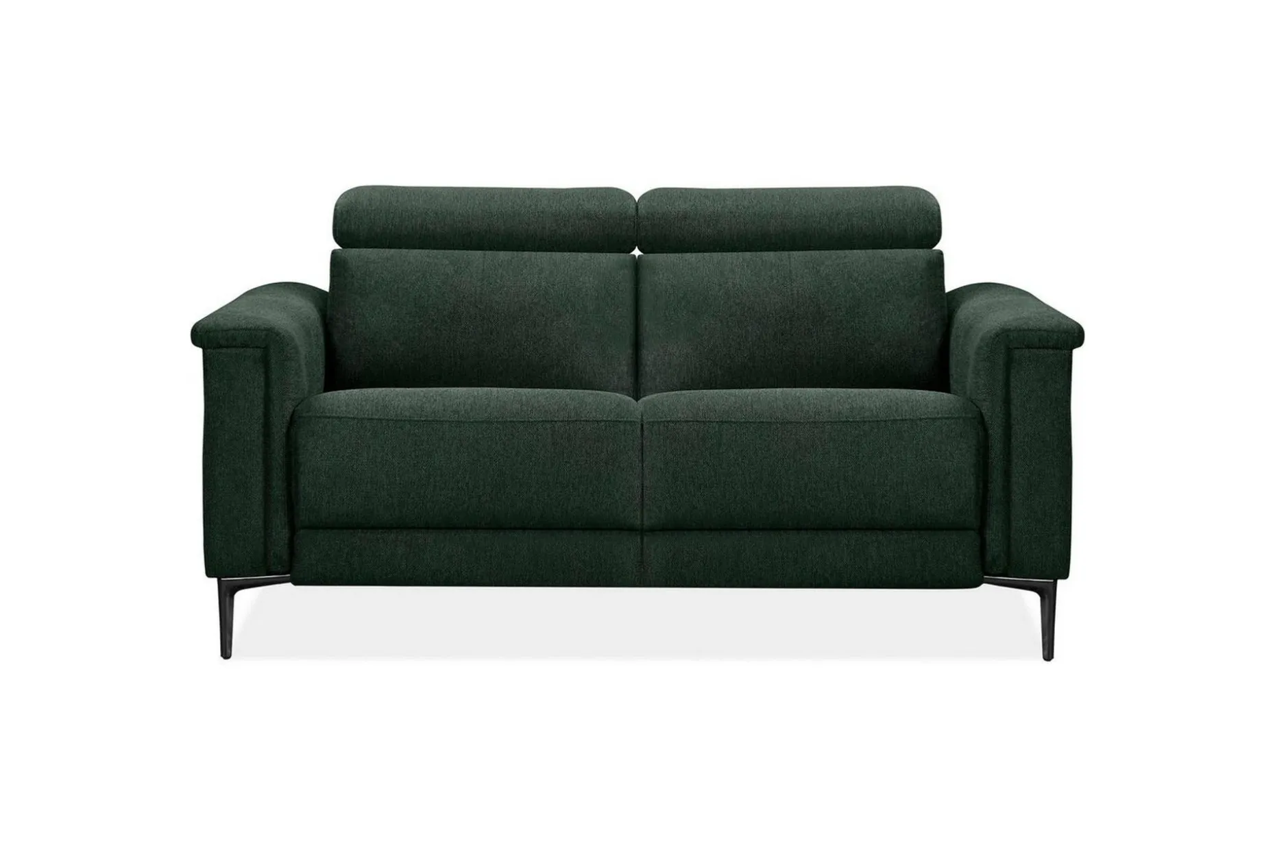 Sofa 2-seter Lund Mørk grønn, Belfast-stoff, Manuell hvilestol