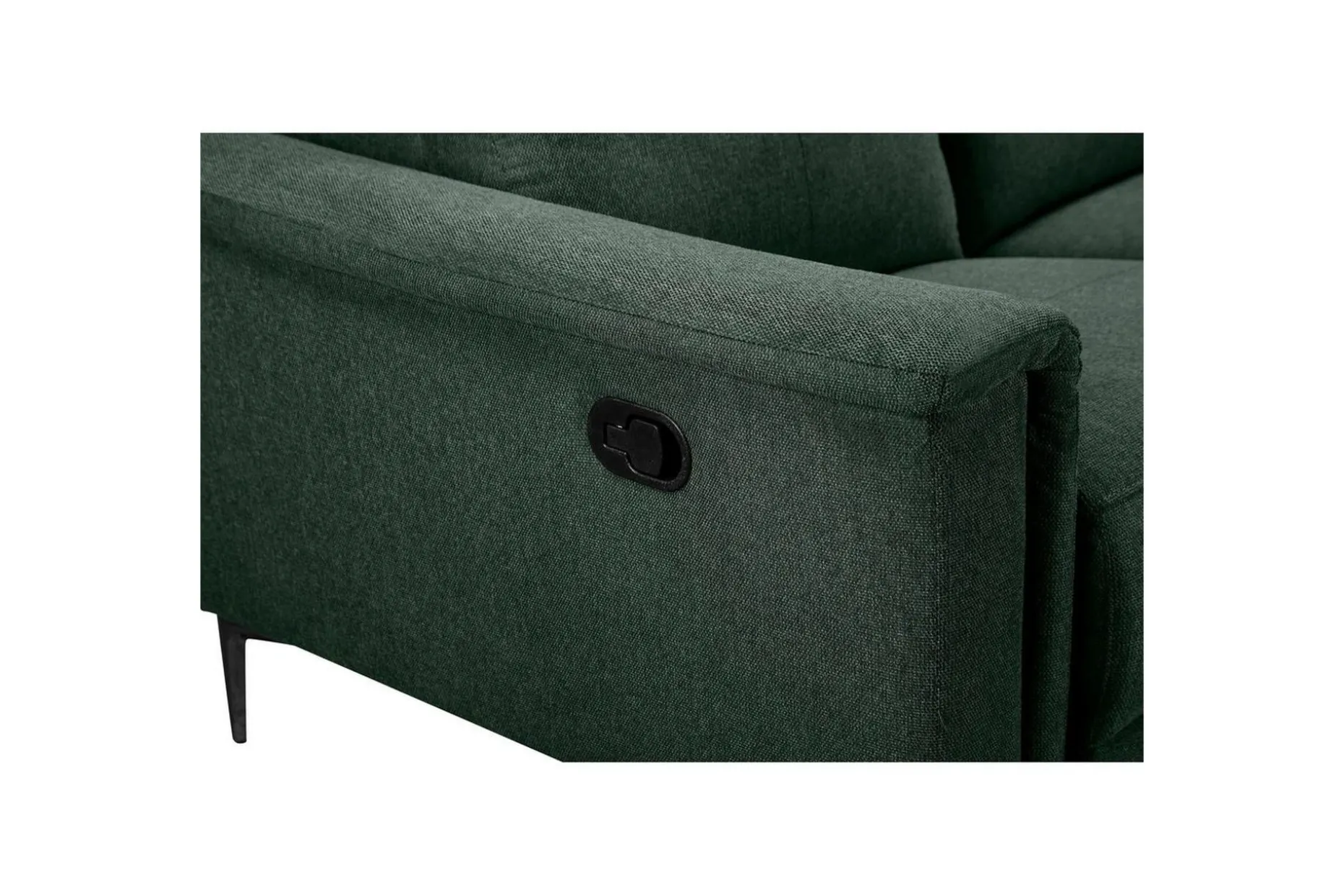 Sofa 2-seter Lund Mørk grønn, Belfast-stoff, Manuell hvilestol