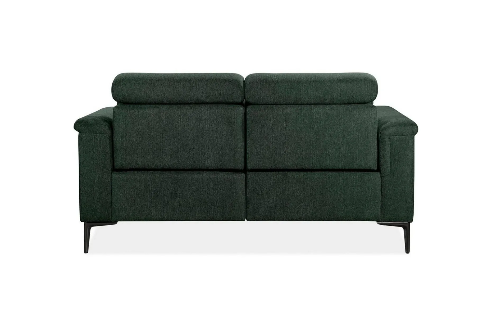 Sofa 2-seter Lund Mørk grønn, Belfast-stoff, Manuell hvilestol