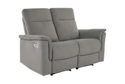 Sofa 2-seter Southbrook Lys grå, Stoff/tre/metall, Elektrisk recliner