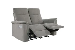 Sofa 2-seter Southbrook Lys grå, Stoff/tre/metall, Elektrisk recliner