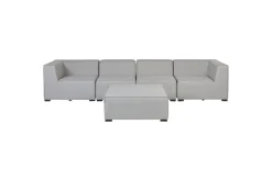 Soffa med fotpall Beliani Arezzo Beige/svart Light grey, Black