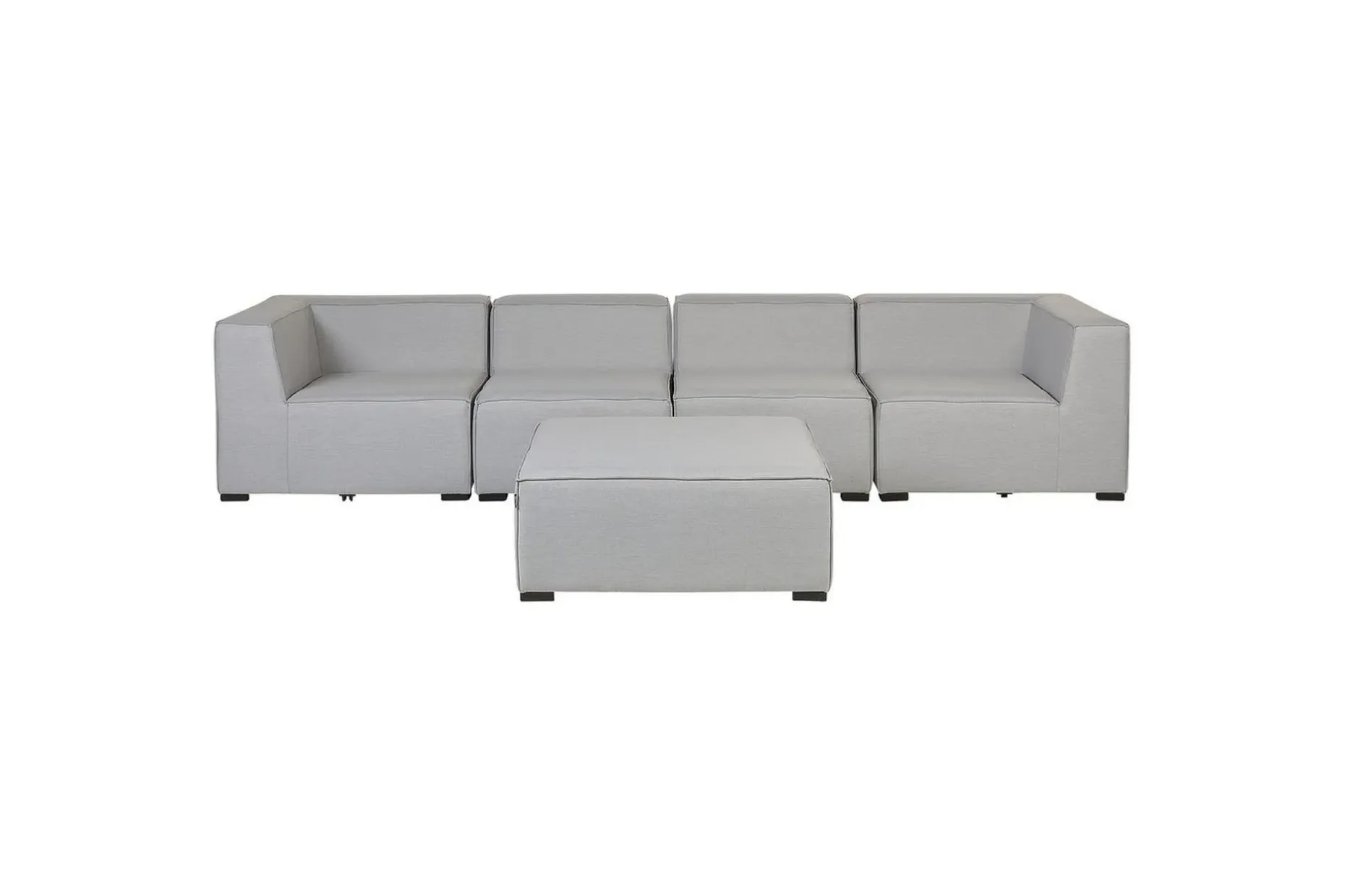 Soffa med fotpall Beliani Arezzo Beige/svart Light grey, Black
