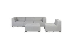 Soffa med fotpall Beliani Arezzo Beige/svart Light grey, Black