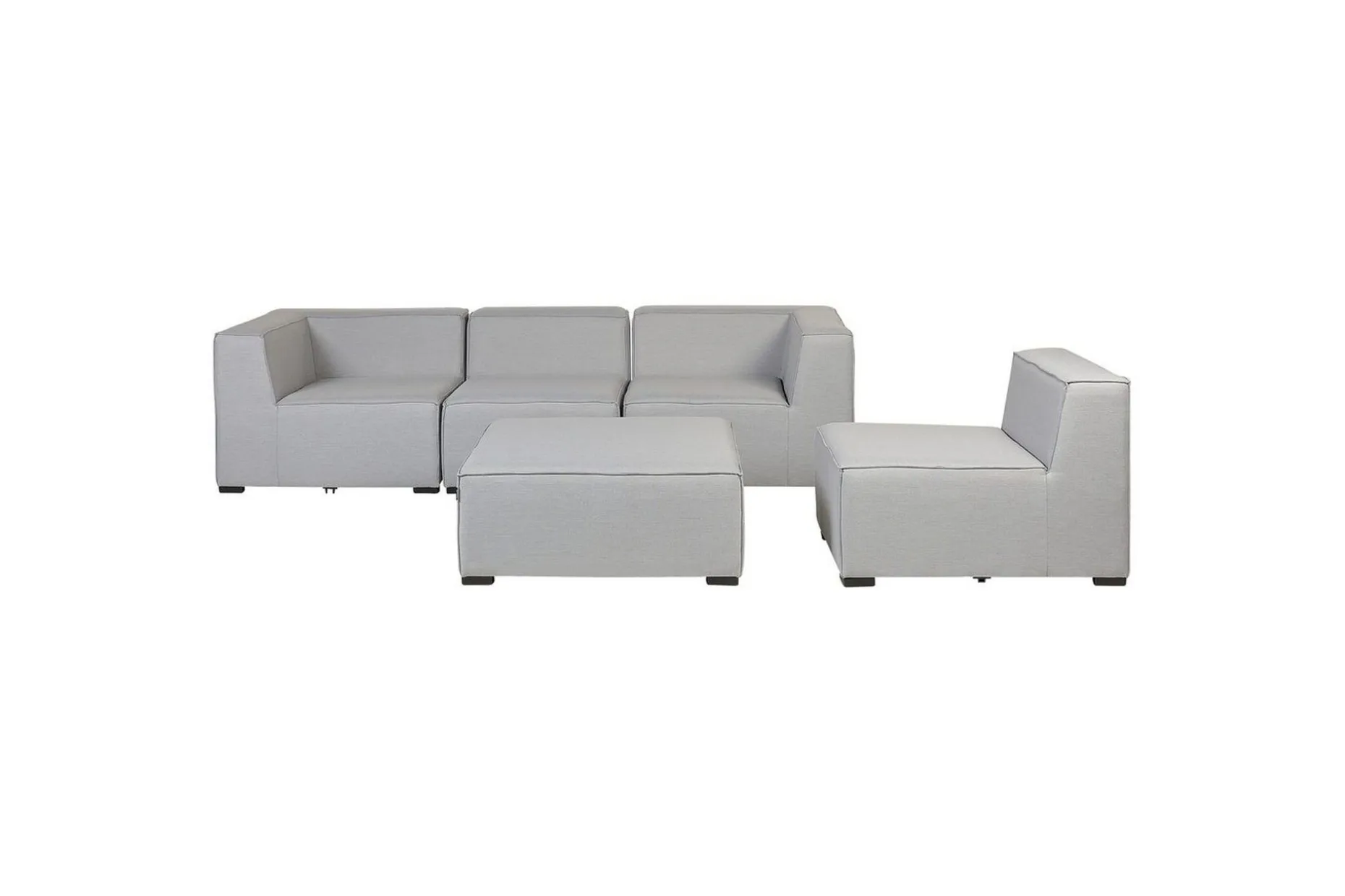 Soffa med fotpall Beliani Arezzo Beige/svart Light grey, Black