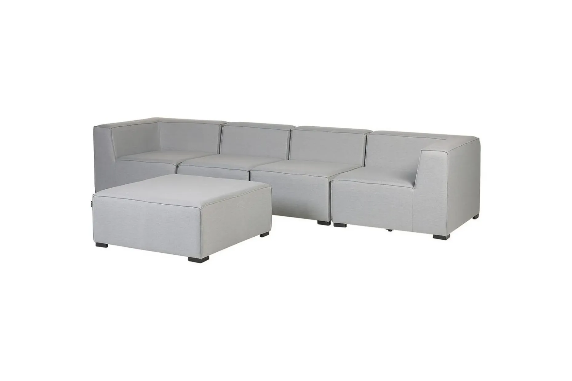 Soffa med fotpall Beliani Arezzo Beige/svart Light grey, Black