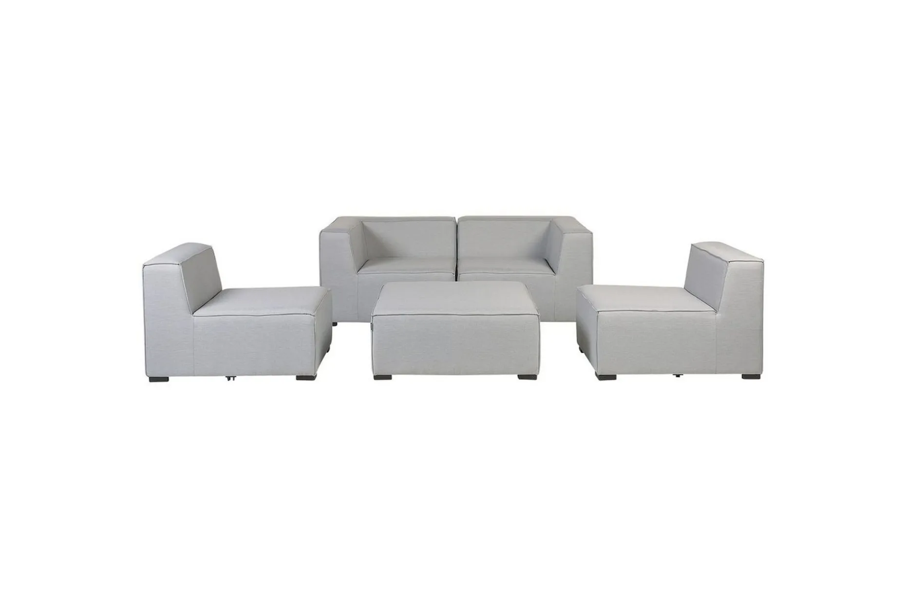 Soffa med fotpall Beliani Arezzo Beige/svart Light grey, Black