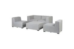Soffa med fotpall Beliani Arezzo Beige/svart Light grey, Black