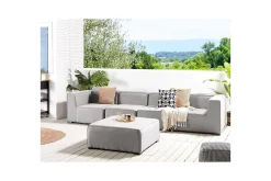 Soffa med fotpall Beliani Arezzo Beige/svart Light grey, Black