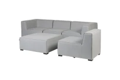 Soffa med fotpall Beliani Arezzo Beige/svart Light grey, Black