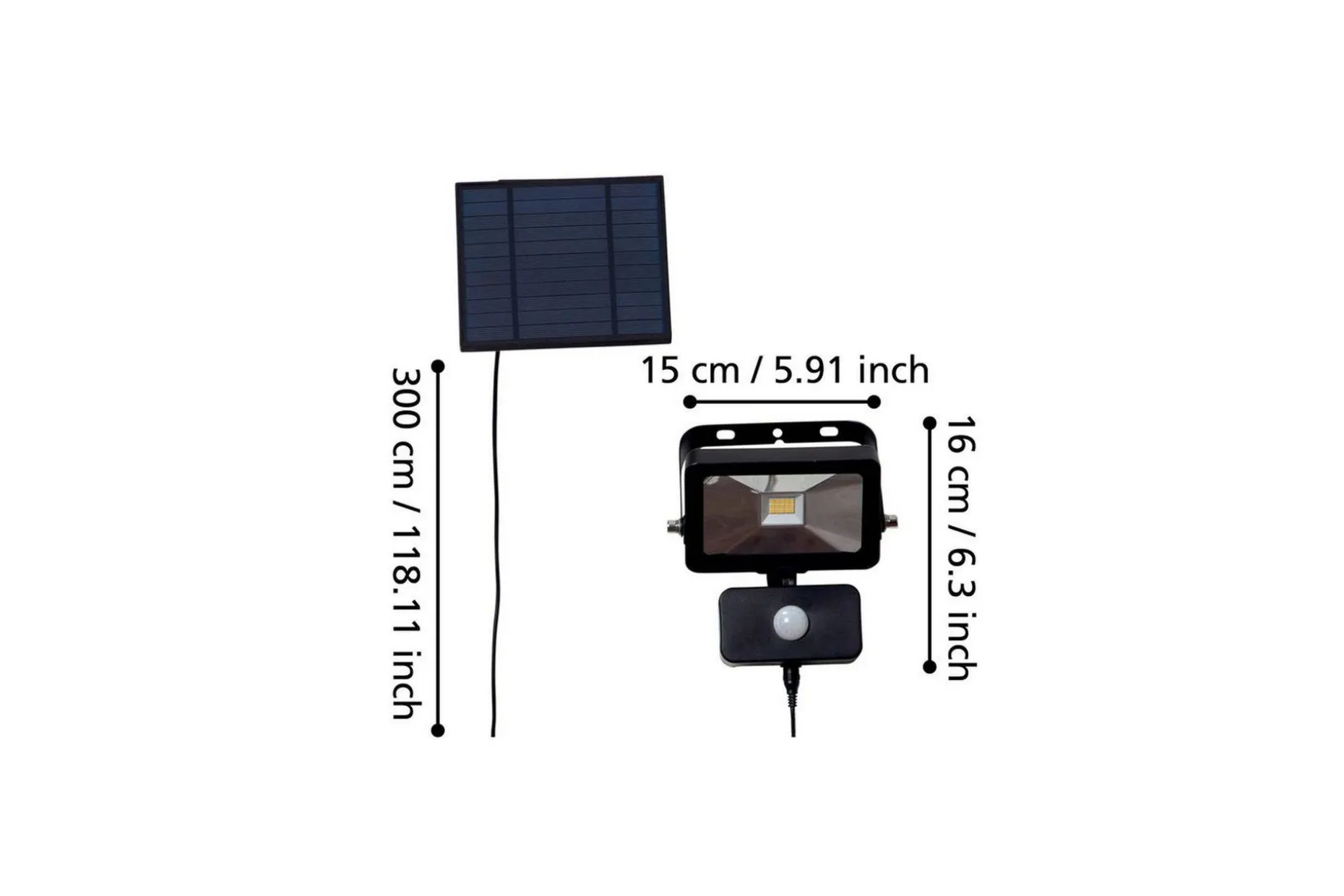 Solcellelampe Eglo Villagrappa med sensor