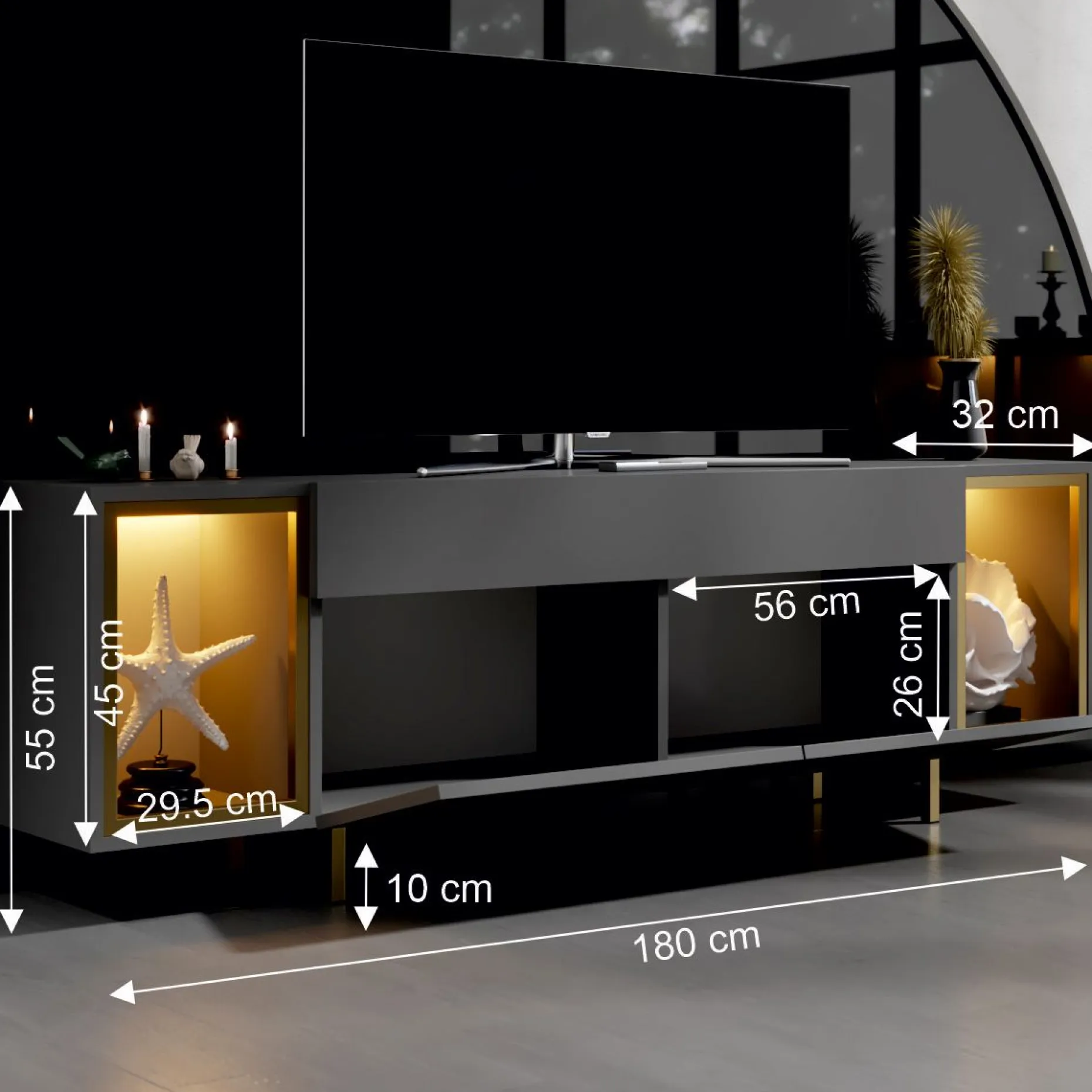 Sosan TV-benk 180x55x32 cm