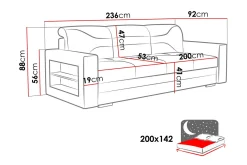 Sovesofa 236cm