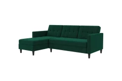 Sovesofa Hartford 213x153x82 cm, Grønn, Fløyel