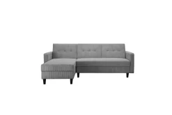 Sovesofa med enkeldivan uten sjeselong Loft24 Sovesofa Hartford II 213x153x82 cm, grå Grå