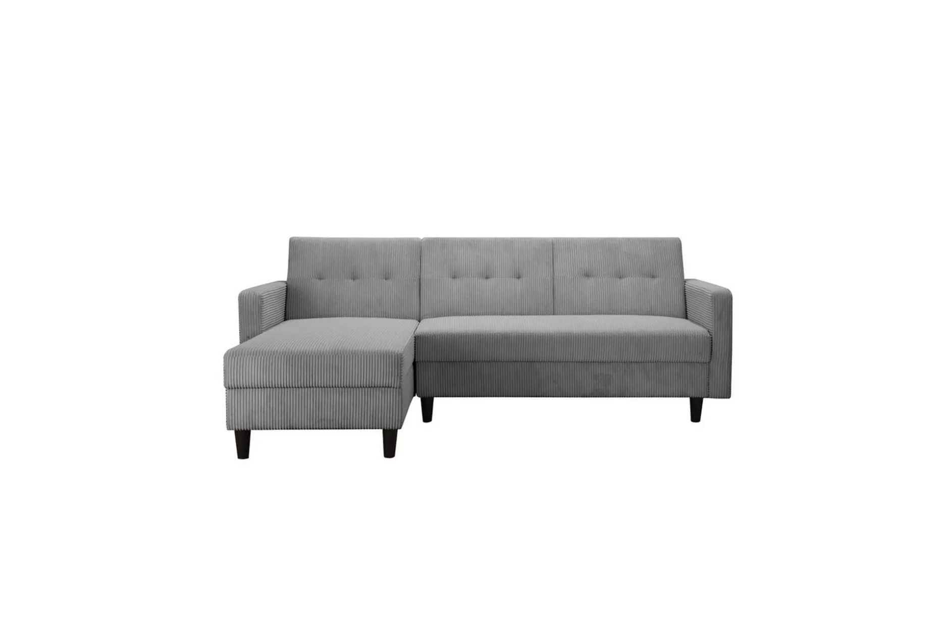 Sovesofa med enkeldivan uten sjeselong Loft24 Sovesofa Hartford II 213x153x82 cm, grå Grå