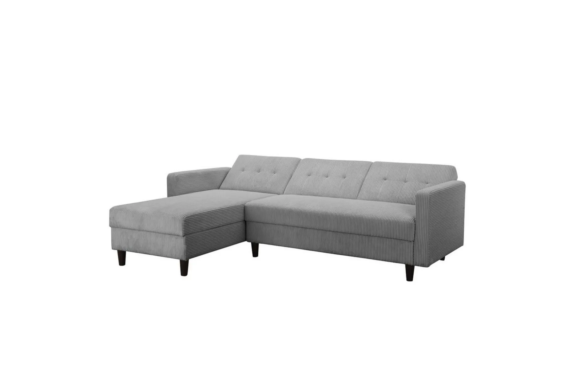 Sovesofa med enkeldivan uten sjeselong Loft24 Sovesofa Hartford II 213x153x82 cm, grå Grå