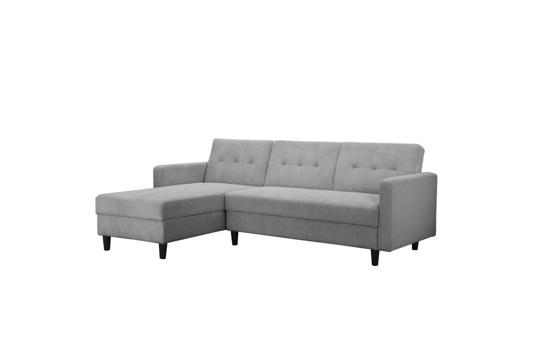 Sovesofa med enkeldivan uten sjeselong Loft24 Sovesofa Hartford II 213x153x82 cm, grå Grå