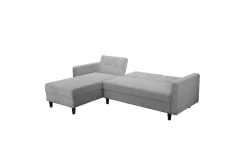 Sovesofa med enkeldivan uten sjeselong Loft24 Sovesofa Hartford II 213x153x82 cm, grå Grå
