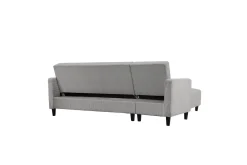 Sovesofa med enkeldivan uten sjeselong Loft24 Sovesofa Hartford II 213x153x82 cm, grå Grå