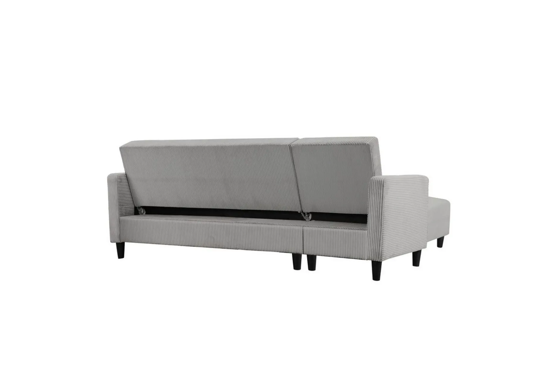 Sovesofa med enkeldivan uten sjeselong Loft24 Sovesofa Hartford II 213x153x82 cm, grå Grå