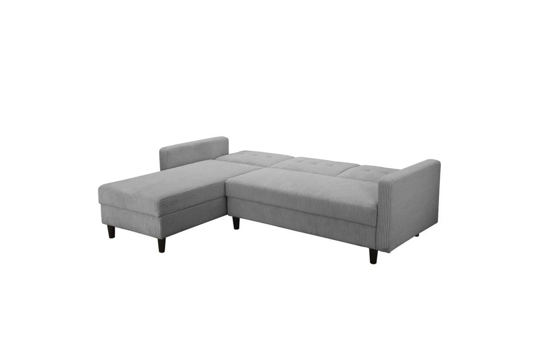 Sovesofa med enkeldivan uten sjeselong Loft24 Sovesofa Hartford II 213x153x82 cm, grå Grå
