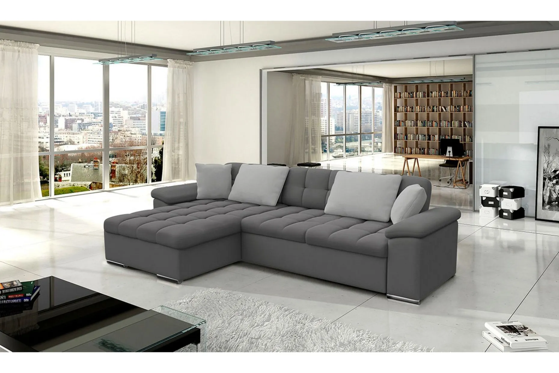 Sovesofa 3-seters L-formet 280x160 cm Venstre