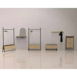 Speil med hylle HOME4YOU Aalborg 92x15x93 cm eik