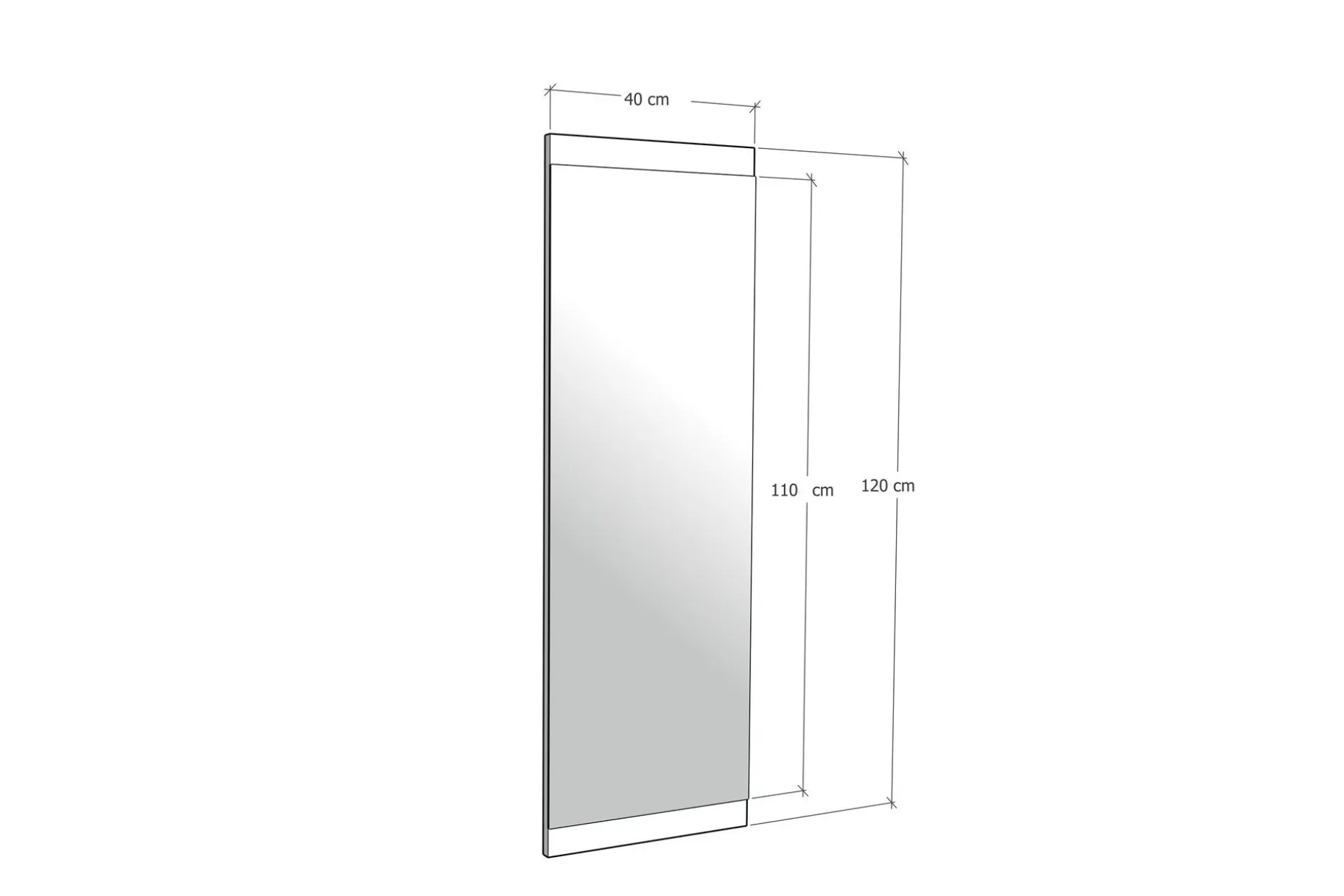 Speil 40x120 cm