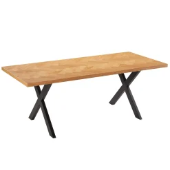 Spisebord HOME4YOU Rowan 200x90x75 cm Fiskebensmønstret eik