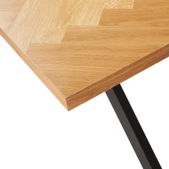 Spisebord HOME4YOU Rowan 200x90x75 cm Fiskebensmønstret eik