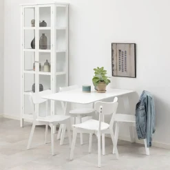 Spisebord HOME4YOU Roxby 80/120x80x76 cm Hvit