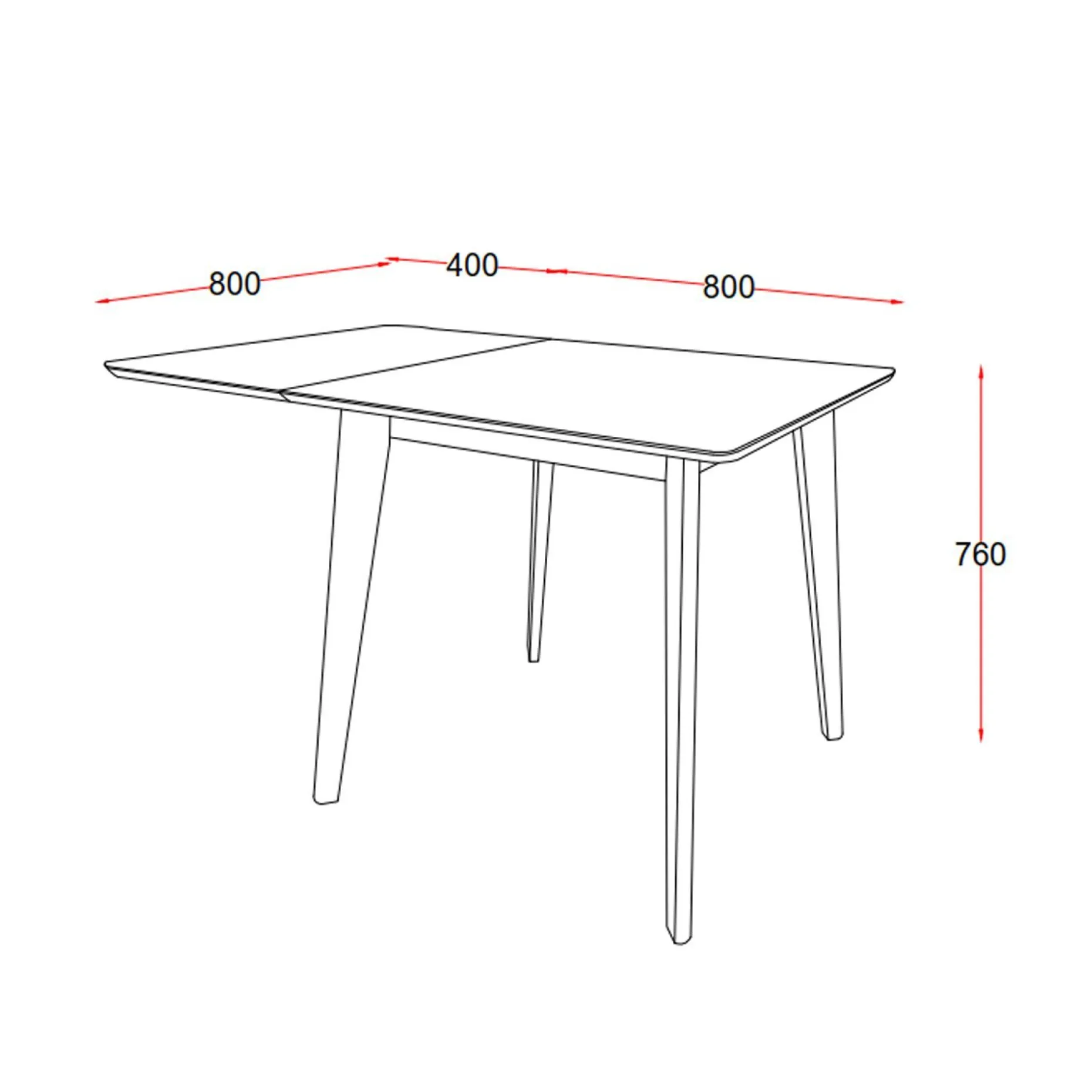 Spisebord HOME4YOU Roxby 80/120x80x76 cm Hvit