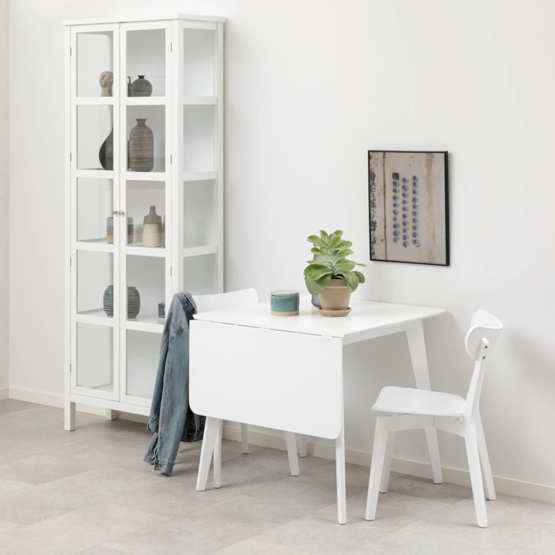 Spisebord HOME4YOU Roxby 80/120x80x76 cm Hvit