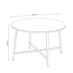 Spisebord HOME4YOU Sancia D120x76 cm Eik/Brun