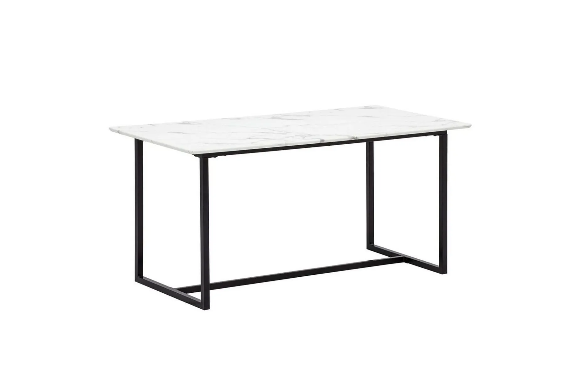 Spisebord Wohnling Industriell loftstil MDF med metalldetaljer i gull på bena Marmor, Hvit, 180x90 cm