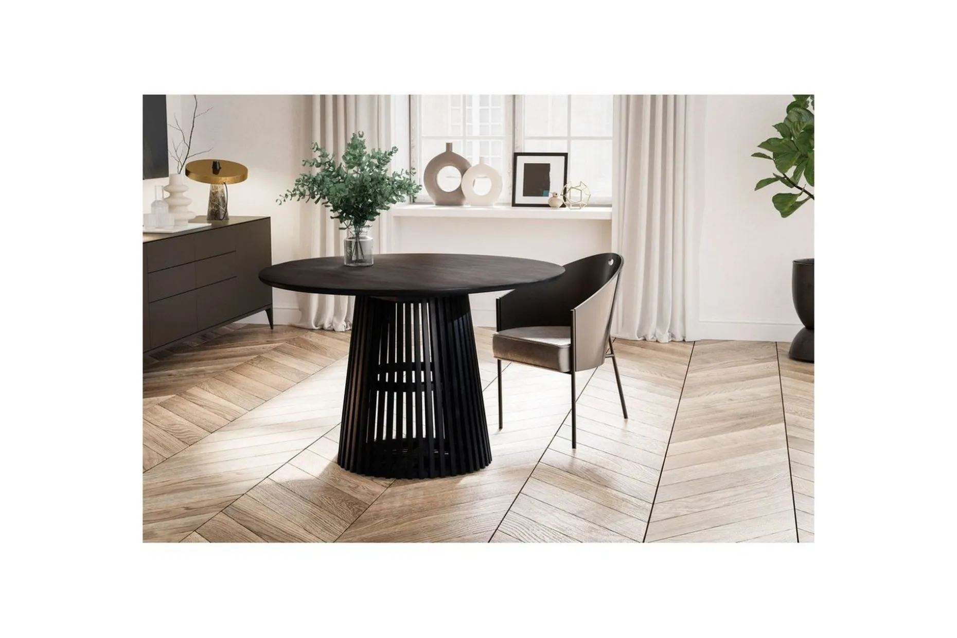 Spisebord Wohnling Rund 120 cm heltre loftstil