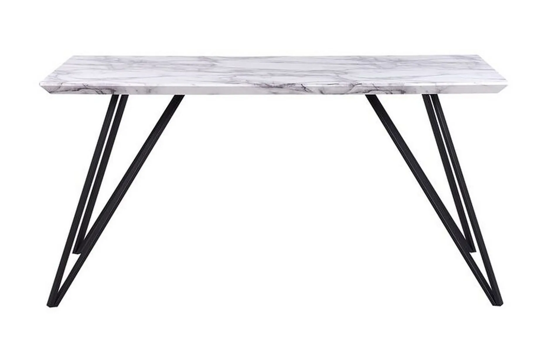 Spisebord 150 x 80 cm marmoreffekt / svart MOLDEN