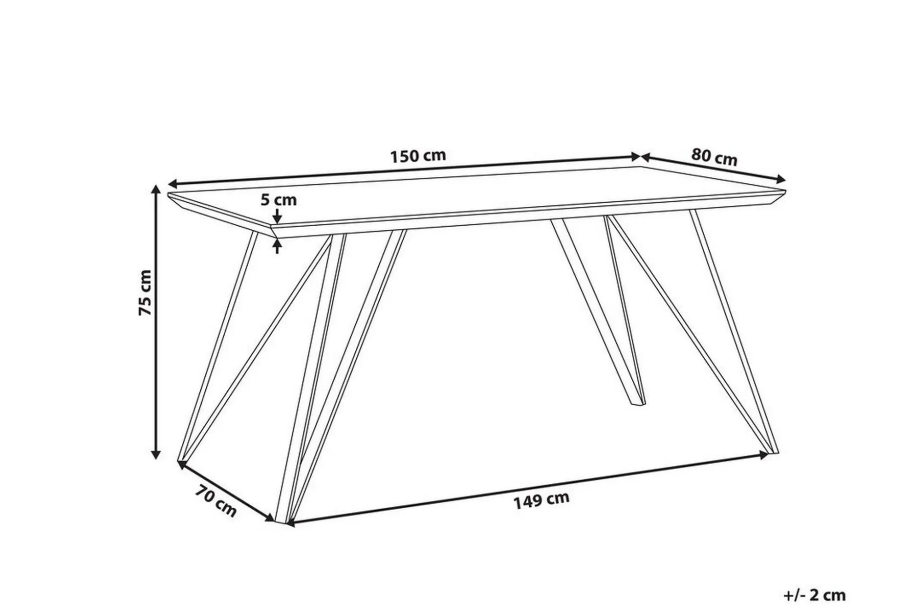 Spisebord 150 x 80 cm marmoreffekt / svart MOLDEN