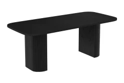 Spisegruppe Bark Kopparbo spisebord 200 cm med 6 Sawako Greige stoler Svart|Greige