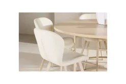 Spisegruppe Copenhagen Rund 140 cm Hvit/Beige med 6 Lilja-stoler