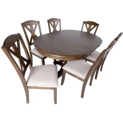 Spisegruppe HOME4YOU James bord og 6 stoler