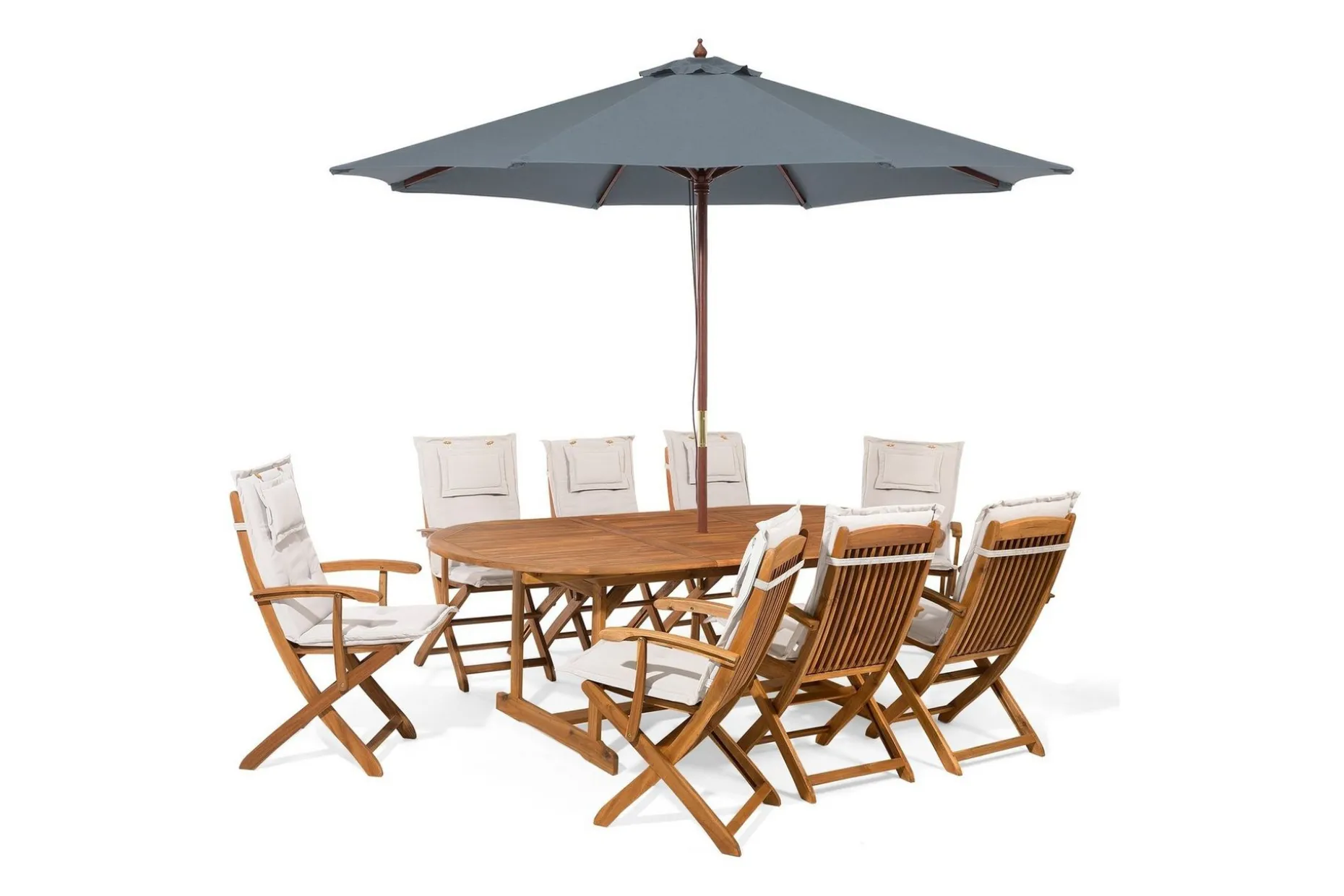 Spisegruppe MAUI med 8 Stoler+Puter + Paraply