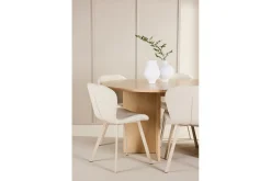 Spisegruppe Strada Rund 120/170 cm Hvit med Lilja Stoler 6 stk