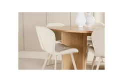 Spisegruppe Strada Rund 120/170 cm Hvit med Lilja Stoler 6 stk