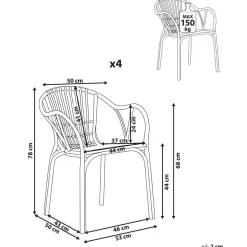 Spisestol Andora 4-pakning