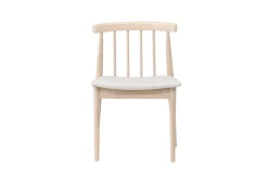 Spisestol uten armlener Peach Flora spisestol - Whitewash-ben / Beige stoff Hvitvasket