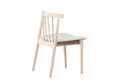Spisestol uten armlener Peach Flora spisestol - Whitewash-ben / Beige stoff Hvitvasket